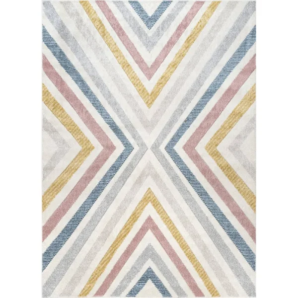 nuLOOM Neveah Contemporary Chevron Area Rug, 3' 3" x 5', Beige