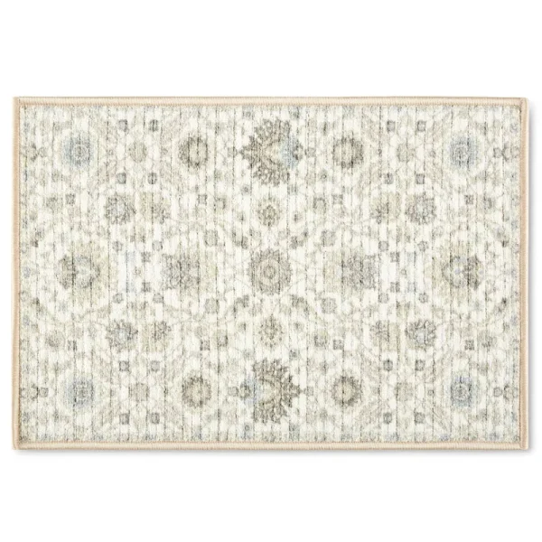 Mainstays Morocco Medallion Fabric Floor Mat, 18 inchx27 inch, Ivory, Size: 18 x 27