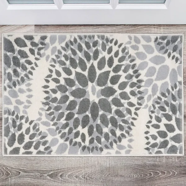 Modern Floral Circles Area Rug - 2' x 3' - Gray