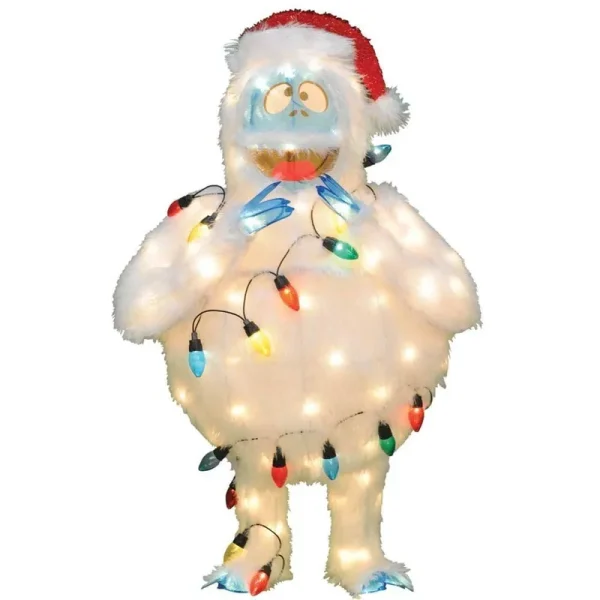 Productworks 32-Inch 3D Pre-Lit Rudolph The Red-Nosed Reindeer Bumble Christmas Yard Decoration, 80 Lights