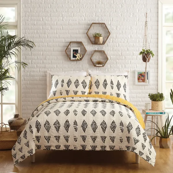 Justina Blakeney Prosperity Quilt Set, King - White
