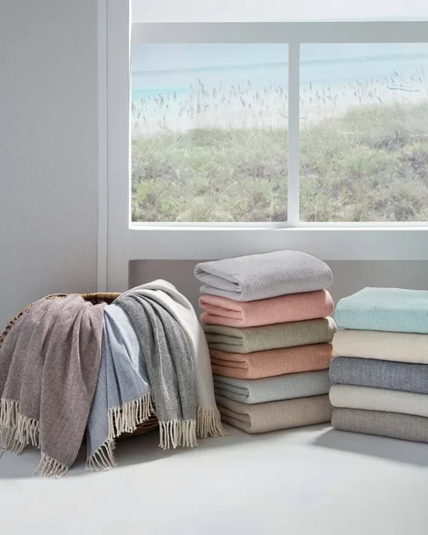 Sferra Celine Slate Blue Throw