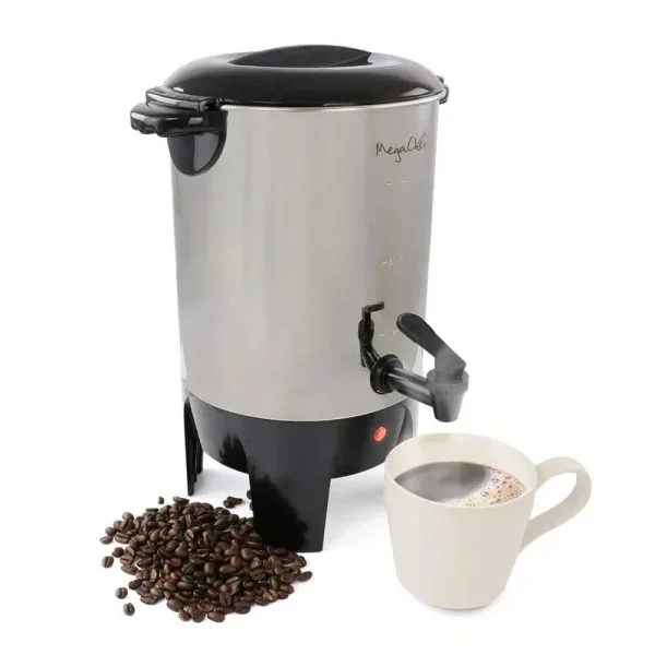 MegaChef 30 Cup Stainless Steel Coffee Urn in Silver