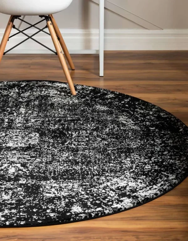Unique Loom Casino Sofia Area Rug (Black - 5' 0 x 5' 0 Round)