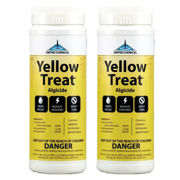 2 Pack United Chemical Yellow Treat 2lb Algae Remover for Swimming Pools & Spas