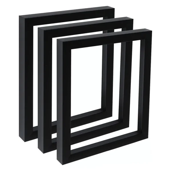 Creative Mark Gotham Deep Gallery Frames - 3 Pack of Professional Gallery Frames for Canvas, Paintings, Presentation & More! - [Black - 6x8]