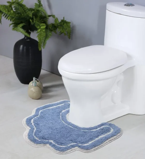 Home Weavers | Allure Collection | Bathroom Rug Sets | Soft | Water Absorbent Cotton | Machine Washable & Dry - 20"x20" - Blue