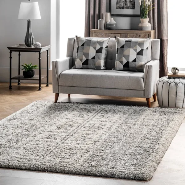 nuLOOM Hurley Tribal Shaggy Ivory 7' 6" x 9' 6" Area Rug