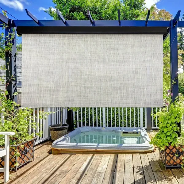 Keystone Fabrics Heavy Duty Semi-Sheer Outdoor Roller Shade Size: 48" W X 96" L