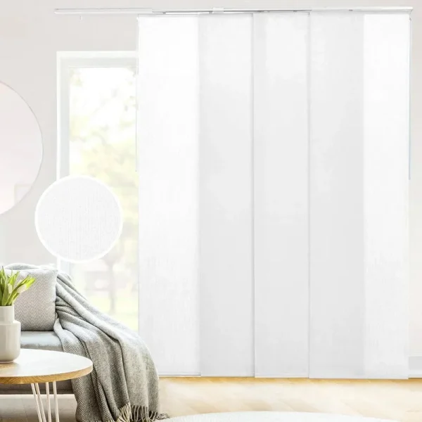 Chicology Light Filtering Adjustable Sliding Panel Track Blind Size: 86 inch x 96 inch White