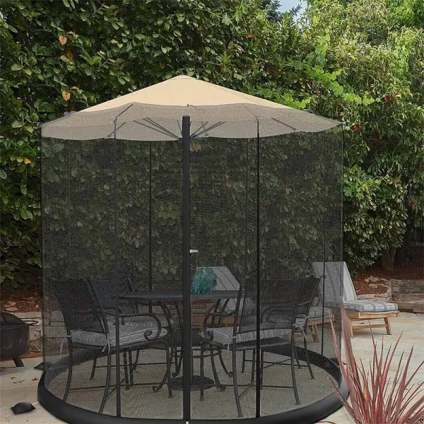 Nature Spring 9' Patio Umbrella Bug Net - Black