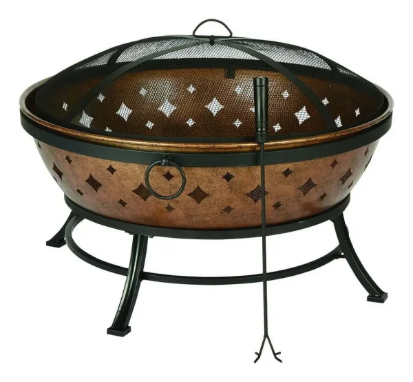 Living Accents Noma Wood Fire Pit Steel - Black