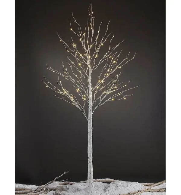 Pre-Lit Birch Tree 132 Light LED Lighted Trees & Branches Greyleigh
