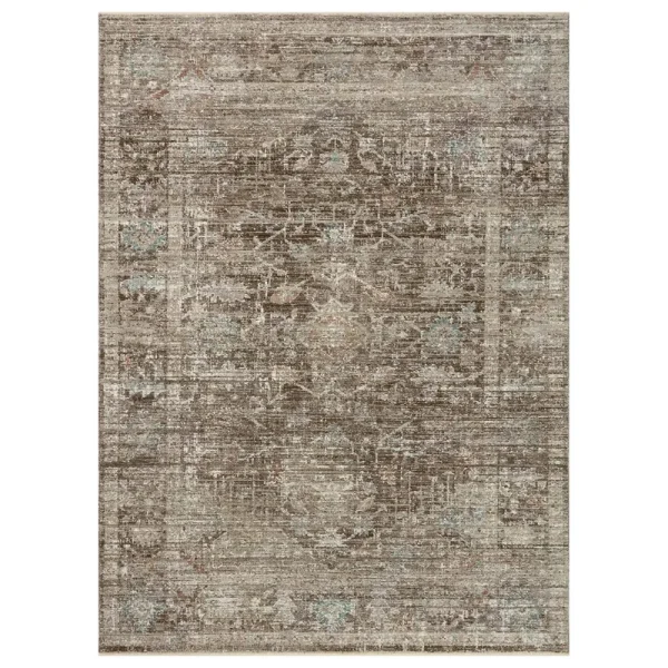 Magnolia Home by Joanna Gaines x Loloi 5'3" 7'6" Charcoal/Dove Millie MIE-03 Area Rug