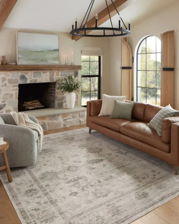Magnolia Home by Joanna Gaines x Loloi 2'7" 8'0" Silver/Dove Millie MIE-01 Runner Area Rug