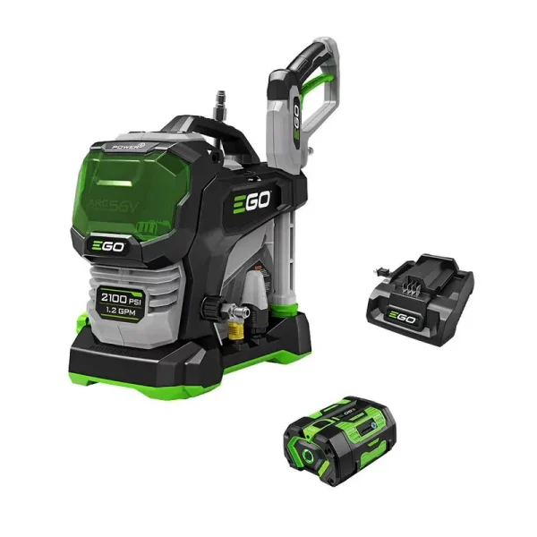 Ego Power+ 2100 Psi 1.2 Gpm Battery Powered Cold Water Pressure Washer with 4 Spray Nozzles 6.0ah Kit
