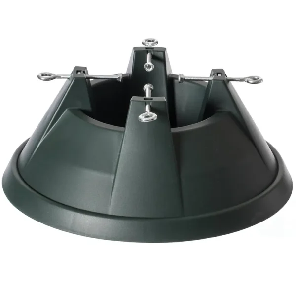 Gardenised Christmas Tree Stand with Screw Fastener, Plastic Green