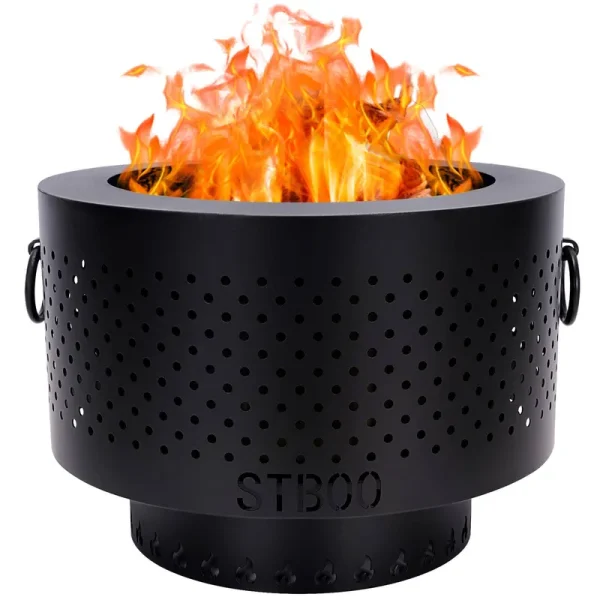 STBoo 13 inch Smokeless Fire Pits for Outside with Portable Carrying Storage Bag, Smokeless Camping Stove, Low Smoke Outdoor Fireplace for Bonfire
