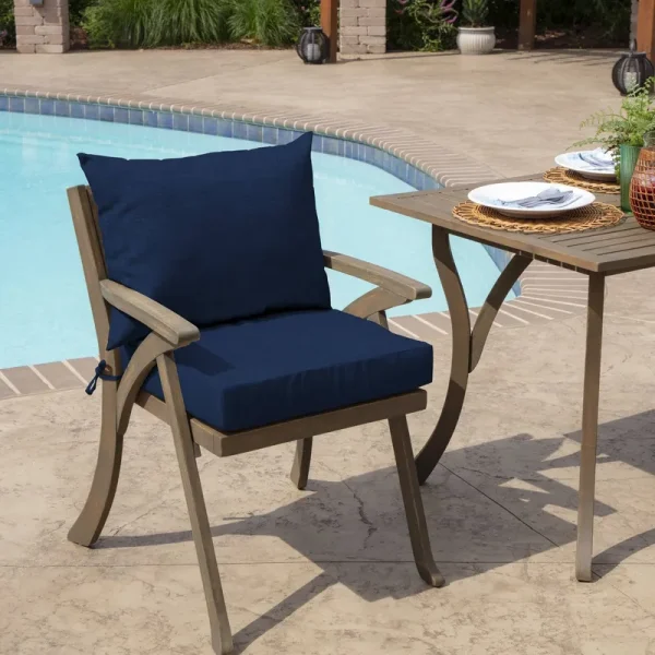 Arden Selections Sapphire Leala Texture Outdoor 21 x 21 in. Dining Chair Cushion Set, Size: 21 inch x 21 inch, Blue