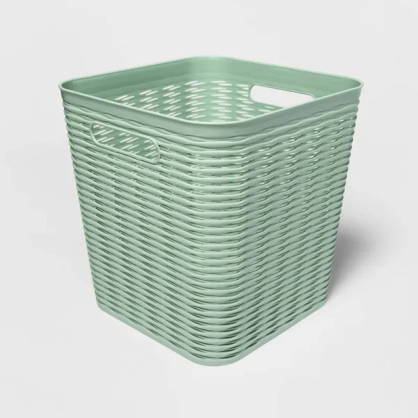 Wave 11" Cube Storage Bin Green - Brightroom