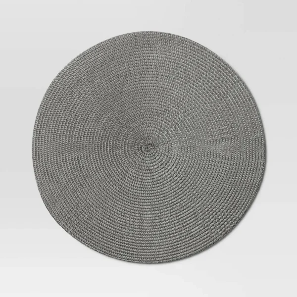 Polyround Charger Placemat Dark Gray - Threshold