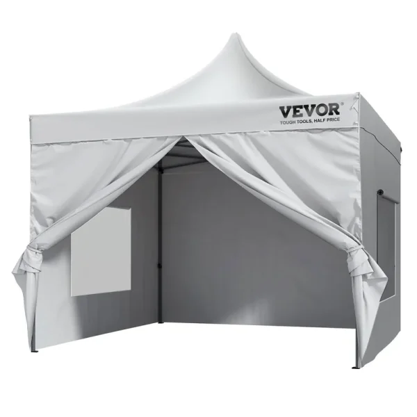 VEVOR 10x10 ft Pop Up Canopy with Removable Sidewalls Instant Canopies Portable Gazebo & Wheeled Bag UV Resistant Waterproof Enclosed Canopy Tent