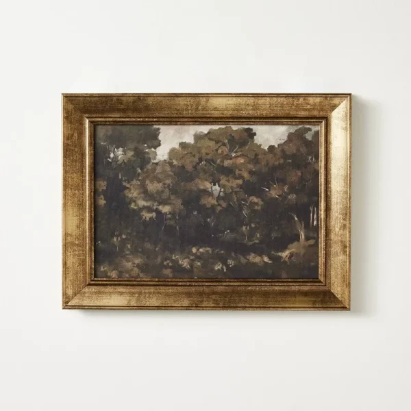 16"x12" Moody Trees Framed Wall Canvas Board - Threshold Designed with Studio McGee