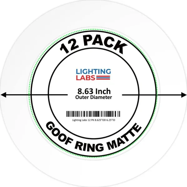 Lighting Labs 12 Pack Matte White Goof Trim Ring for 8" inch Recessed Can