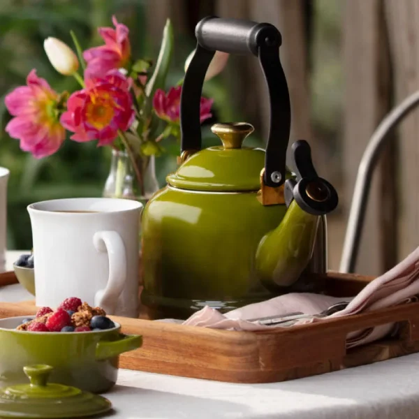 Le Creuset Demi Kettle | Enamel on Steel Olive, 1 1/4 Qt.