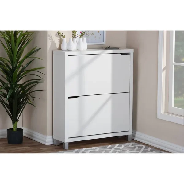 Baxton Studio Simms Modern Shoe Cabinet , White