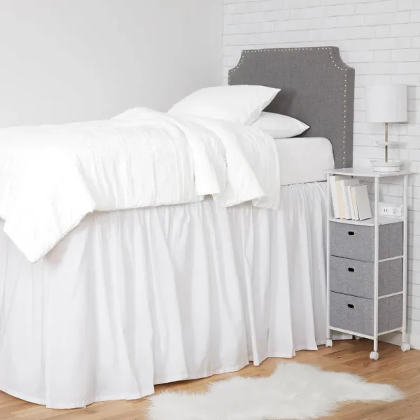 Dormify Extra Long Dorm Bed Skirt - White - Each