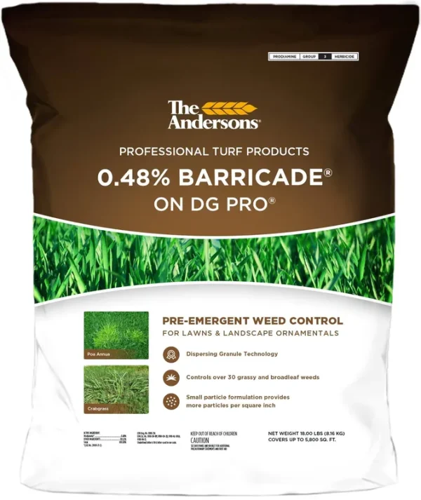 The Andersons Barricade Professional-Grade Granular Pre-Emergent Weed Control - Covers Up to 5,800 Sq ft (18 lb)