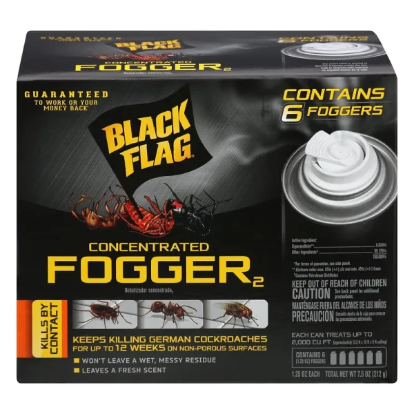 Black Flag Fogger2, Concentrated, 6 Pack - 6 pack, 1.25 oz foggers