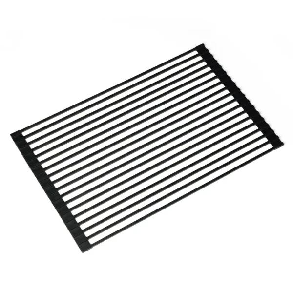 Kraus KRM-10BLACK Multipurpose Over Sink Roll-Up Dish Drying Rack, Black