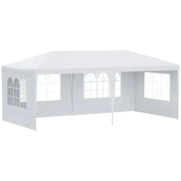 Outsunny White 10' x 20' Gazebo Canopy Tent