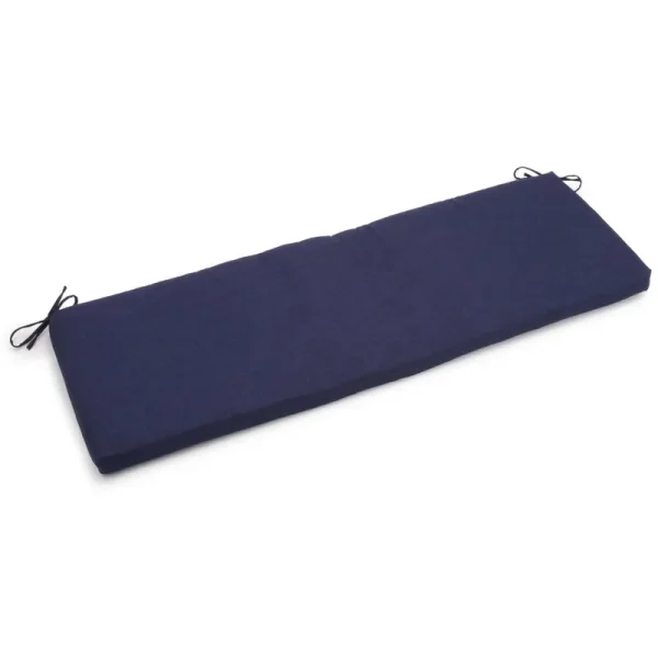 Blazing Needles 57-inch by 19-inch Solid Outdoor Bench Cushion-Azul