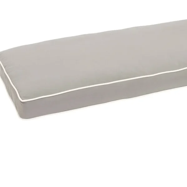 Humble and Haute Cottage Teak Bench Cushion with Sunbrella Fabric - Charcoal with Canvas Cording
