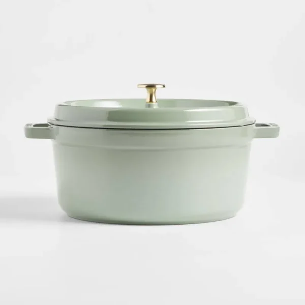 Staub 5.5-Qt. Eucalyptus Round Cocotte | Crate & Barrel