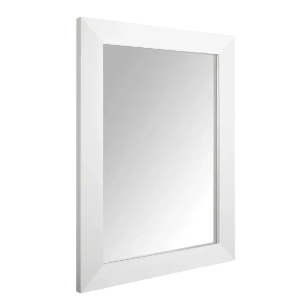 Amazon Basics Rectangular Wall Mount Mirror, Wide Trim, White, 20" x 28"