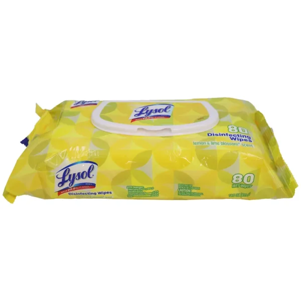 Lysol Brand II Disinfecting Wipes, Lemon & Lime Blossom Scent - 80 wet wipes