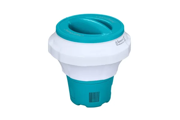 Mainstays Blue Floating Collapsible Pool Chlorine Dispenser for 3" Tablets, 6.9" x 6.9" x 7.3"