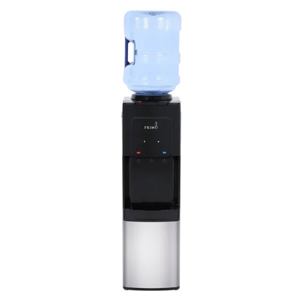 Primo Stainless Steel Deluxe Top Loading Hot, Cold & Cool Water Dispenser with Leak Guard - Black - Each