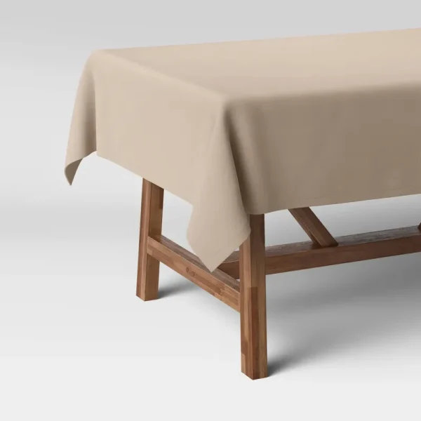 120" x 60" Solid Tablecloth Natural - Threshold