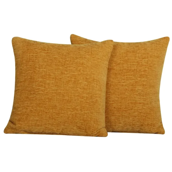 Mainstays 18'' x 18'' Chenille Pillow - Yellow - 2 ct