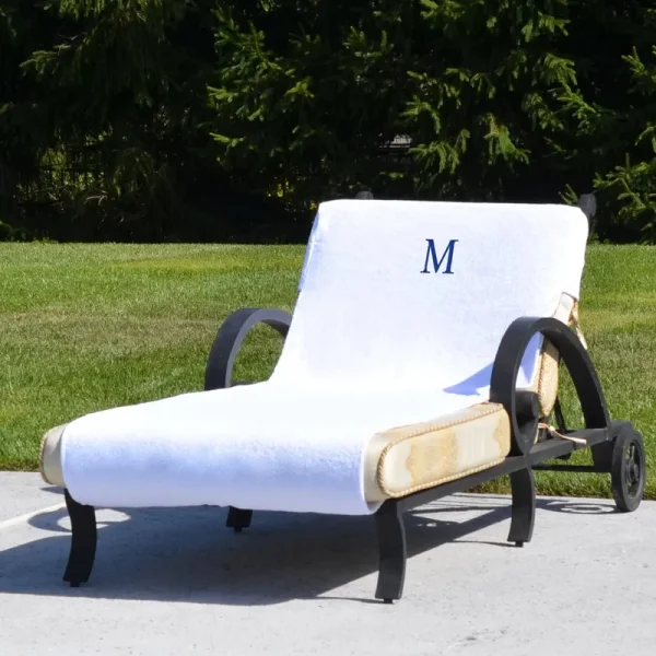 Linum Home Textiles Monogrammed Standard Size Chaise Lounge Cover, H