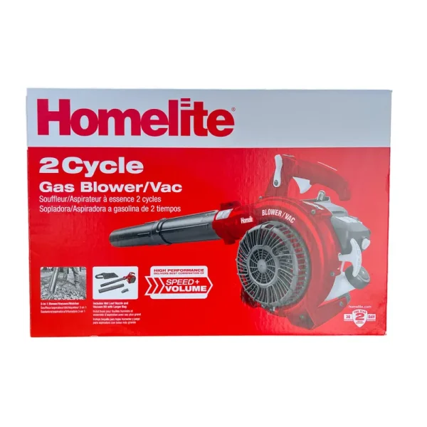 Homelite UT26HBV 150 MPH 400 CFM 26cc Gas Handheld Blower Vacuum