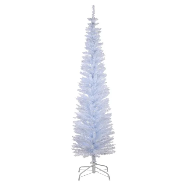 National Tree 6' White Iridescent Tinsel Tree