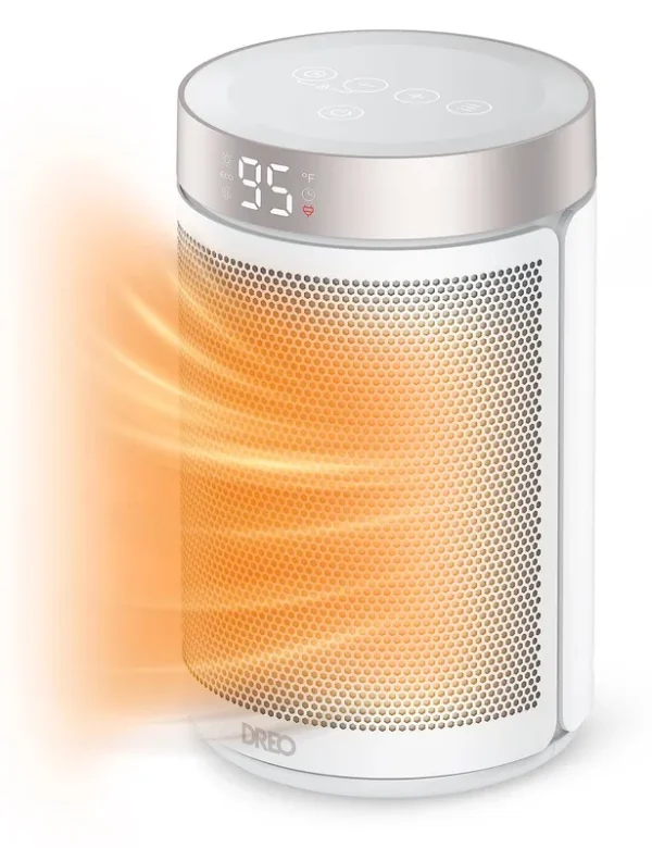 Dreo Space Heaters for Indoor Use, Portable Heater with Thermostat, 1-12H Timer, Eco Mode and Fan Mode, 1500W PTC Ceramic Fast S