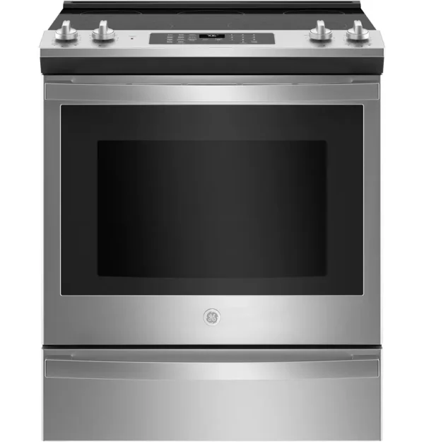 GE 30" Slide-In Electric Convection Range with No Preheat Air Fry Stainless Steel