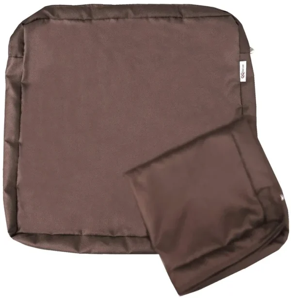 QQbed 2 Pack Outdoor Patio Chair Water-Resistant Cushion Pillow Seat Covers 25"x25"x5" - Replacement Covers Only (25"X25"X5" 2 Packs, Cocoa Brown)